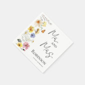 Dhr. en Mevrouw | Kleurrijke Wilde Bloem Boho Brui Servet (Hoek)