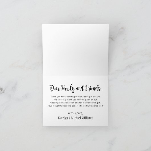 Dhr. en mevrouw Modern Black Handgeschreven Script Bedankkaart (Binnen)