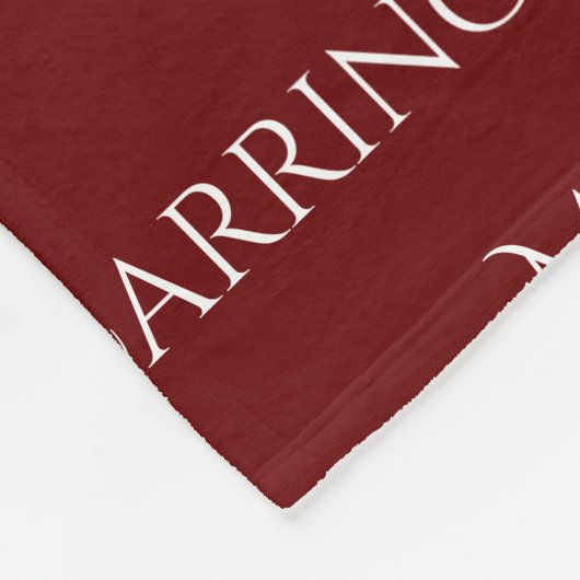 Dhr. en Mevrouw Naam Monogram Rood Wit Fleece Deken (Hoek)