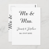 Dhr en Mevrouw voeg naam toe geschatte datum jaar  Briefkaart (Voorkant / Achterkant)