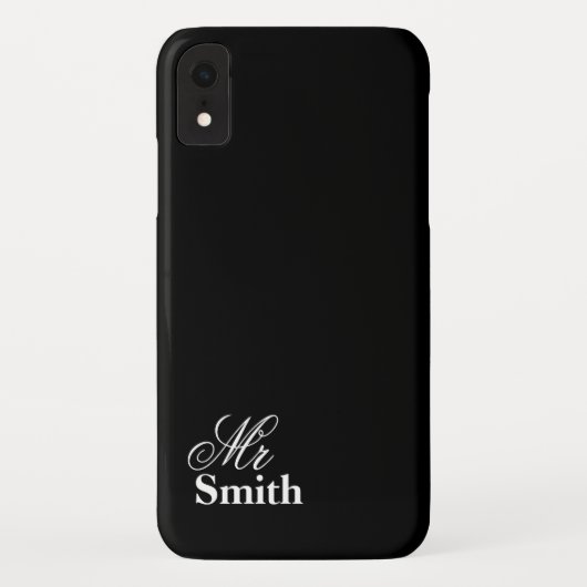 Dhr Gepersonaliseerde Naam Zwart Wit Case-Mate iPhone Case (Achterkant)
