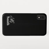 Dhr Gepersonaliseerde Naam Zwart Wit Case-Mate iPhone Case (Achterkant (horizontaal))