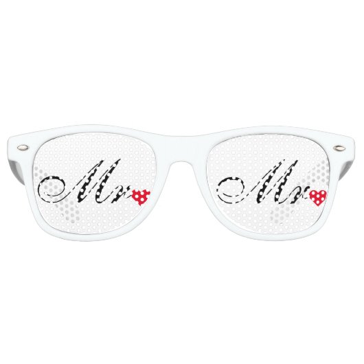 Dhr. Groom Jonggehuwden Koppels Trouwfeest Shades Retro Zonnebril (Voorkant)