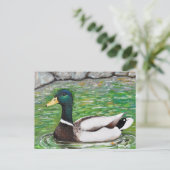 Dhr. Mallard Duck schilderij Briefkaart (Staand voorkant)