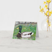Dhr. Mallard Duck schilderij Kaart (Gele Bloem)