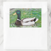 Dhr. Mallard Duck schilderij Rechthoekige Sticker (Tas)