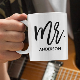 Dhr. met naam Modern Schrift Gepersonaliseerd Koffiemok