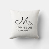 Dhr. & Mevrouw Aangepaste Achternaam Kussen (Achterkant)