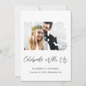 Dhr. Mevrouw Foto Uitnodiging Bruiloftsreceptie (Voorkant)