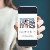 Dhr. Mevrouw Foto Uitnodiging Bruiloftsreceptie