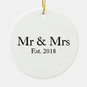 Dhr & Mevrouw Gesticht Jaar Elegant Persoonlijk Pa Keramisch Ornament