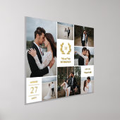 Dhr. Mevrouw Krans Monogram Wit Bruidsfoto Collage Folie Afdrukken (Laagn)