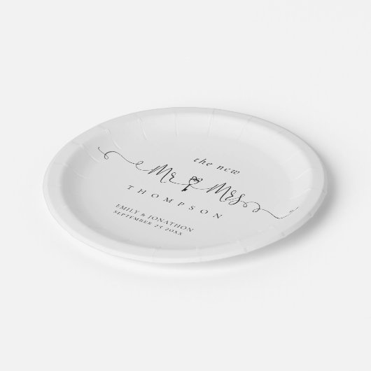 Dhr Mevrouw Naam Sleutel Symbool Whimsical Script  Papieren Bordje (Gekanteld)