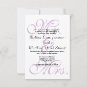 Dhr. & Mevrouw Paarse Chevron - 3x5 Trouw Uitnodig Kaart (Voorkant)