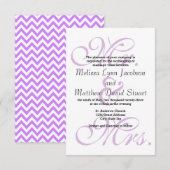 Dhr. & Mevrouw Paarse Chevron - 3x5 Trouw Uitnodig Kaart (Voorkant / Achterkant)