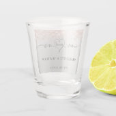 Dhr mevrouw pasgetrouwden zilveren roze gouden bru shot glas (Achterkant)
