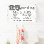 Dhr Mevrouw Recht Leuk 25-jarig Zilveren Hart Spandoek (Insitu)