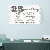 Dhr Mevrouw Recht Leuk 25-jarig Zilveren Hart Spandoek (Beurs)