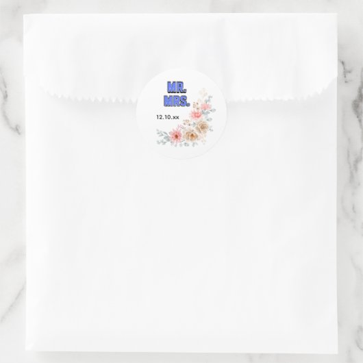 Dhr. & Mevrouw Ronde Sticker (Tas)