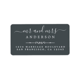 Dhr. Mevrouw Script Zwart Wit Trouw Retouradres Etiket