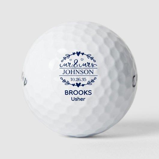 Dhr & Mevrouw Usher Golfballen (Voorkant)