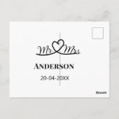 Dhr & Mevrouw voeg familienaam datum jaar huwelijk Briefkaart (Achterkant)