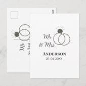 Dhr & Mevrouw voeg familienaam datum jaar huwelijk Briefkaart (Voorkant / Achterkant)