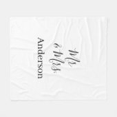 Dhr & Mevrouw voeg familienaam datum jaar huwelijk Fleece Deken (Voorkant (Horizontaal))