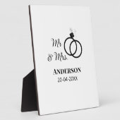 Dhr & Mevrouw voeg familienaam datum jaar huwelijk Fotoplaat (Zijkant)