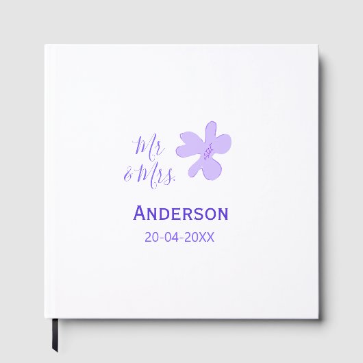 Dhr & Mevrouw voeg familienaam datum jaar huwelijk Gastenboek (Voorkant)