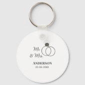 Dhr & Mevrouw voeg familienaam datum jaar huwelijk Sleutelhanger (Achterkant)