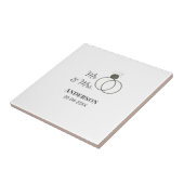 Dhr & Mevrouw voeg familienaam datum jaar huwelijk Tegeltje (Zijkant)