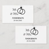 Dhr & Mevrouw voeg familienaam datum jaar huwelijk Visitekaartje (Voorkant / Achterkant)