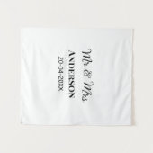 Dhr & Mevrouw voeg familienaam datum jaar huwelijk Wandkleed (Voorkant (horizontaal))