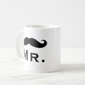 Dhr. mok met zwarte handbar snor (Voorkant links)