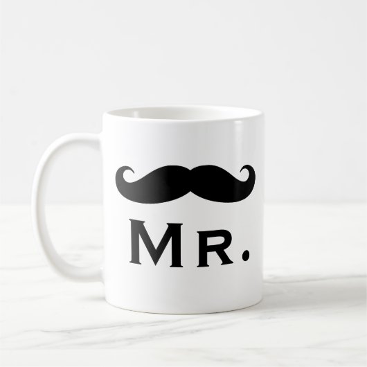 Dhr. mok met zwarte handbar snor (Links)