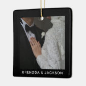Dhr. Mrs. 1 Fotocollage Eerste Kerstmis Keramisch Ornament (Links)