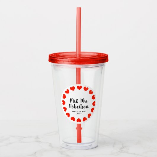 Dhr. & Mrs. acrylic tumbler bril voor bruiloft par Acryl Drinkbeker (Voorkant)