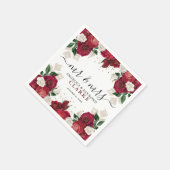 Dhr. & Mrs. Bourgondië & Witte Bloemen Elegante br Servet (Hoek)