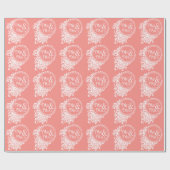 Dhr. & Mrs.  Coral Wedding Wrapping Paper Cadeaupapier (Vlak)