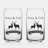 Dhr. Mrs. Deer Bruiloft Jubileum Familienaam Est Blikvorm Glas (Voorkant)