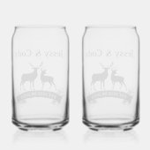 Dhr. Mrs. Deer Bruiloft Jubileum Familienaam Est Blikvorm Glas (Achterkant)