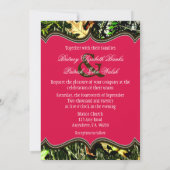 Dhr. & Mrs. Hunting Camo Hot Pink Wedding Invitati Kaart (Achterkant)