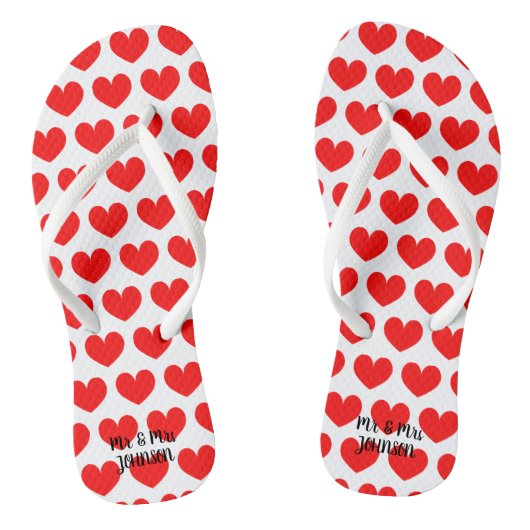 Dhr. & mrs strand bruiloft flipflops voor bruid &  teenslippers (Voetbed)