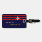 Dhr. & Mrs vliegtuigreis klantgerichte naam Bagagelabel (Voorkant horizontaal)