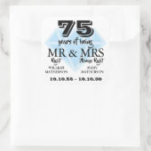 Dhr Mw Gelijk Leuk Diamanten 75ste Huwelijksverjaa Vierkante Sticker (Tas)