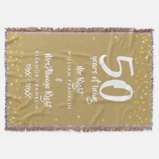 Dhr Mw Goed Plezier Gouden 50e Trouwdag Deken (Voorkant)