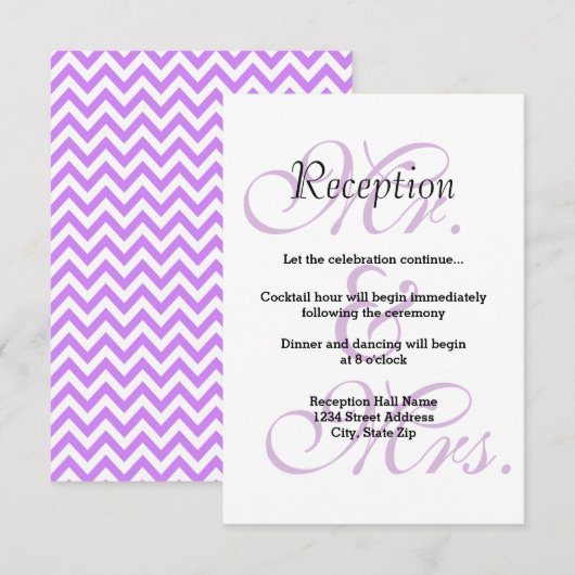 Dhr. & Mw. Purple - Uitnodiging receptie (Voorkant / Achterkant)