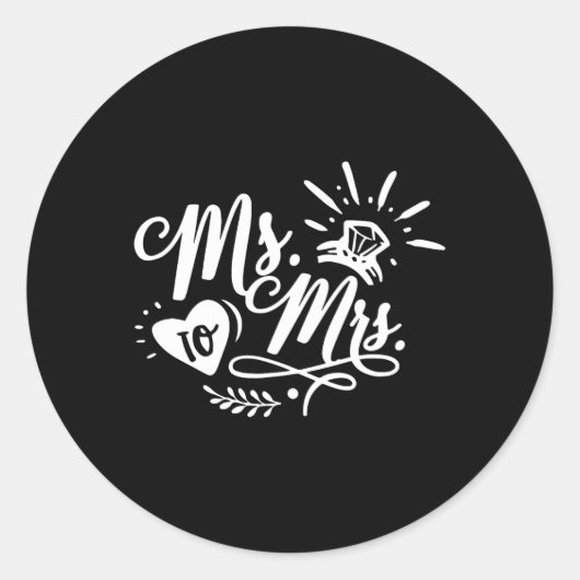 Dhr. naar mevrouw ronde sticker (Voorkant)