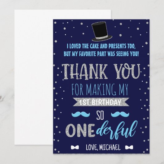 Dhr Onederful bedankkaart 20-15 Kaart (Voorkant / Achterkant)